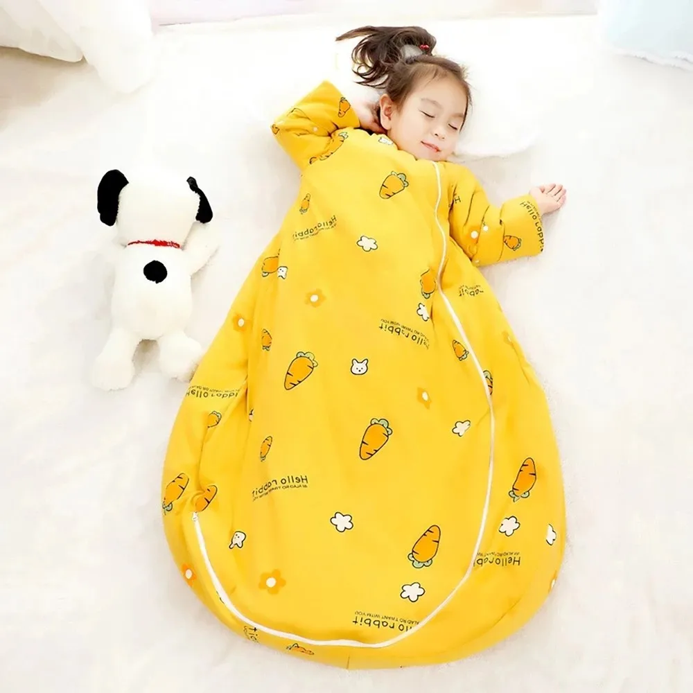 

Sleeping Bag For Children 2.5Tog Baby Sleeping Bag Winter Thick Detachable Sleeves Anti-Kick Blanket Infant Quilt Sleepwear