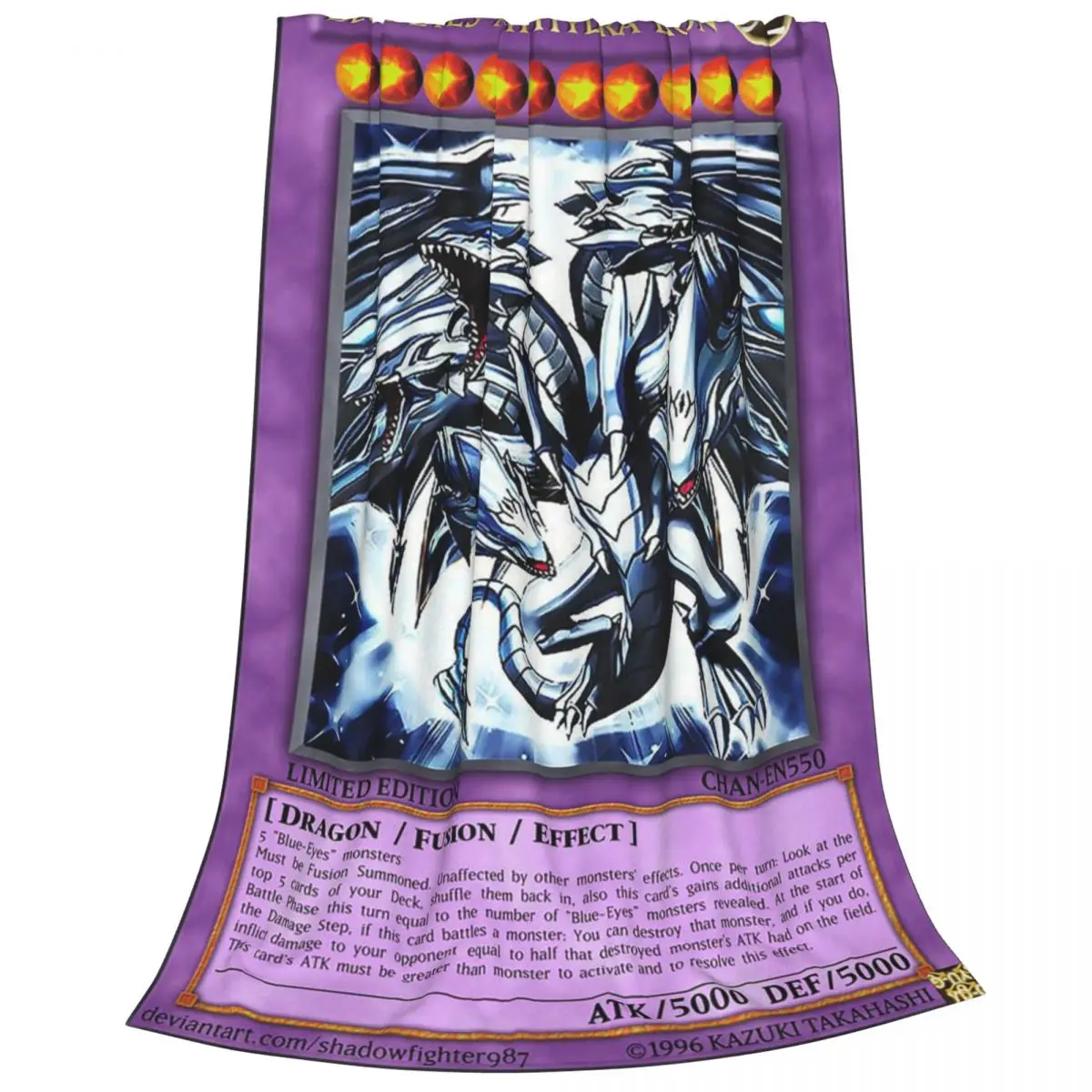 Одеяло с голубыми глазами Альфа Гидра дракон на девиантарт аниме Yu-Gi-Oh флисовое