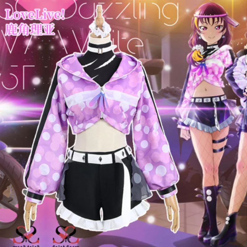 Anime LoveLive! Sunshine!! Saint Snow Kazuno Leah Cosplay Costume Christmas Halloween Women Purple Dress |