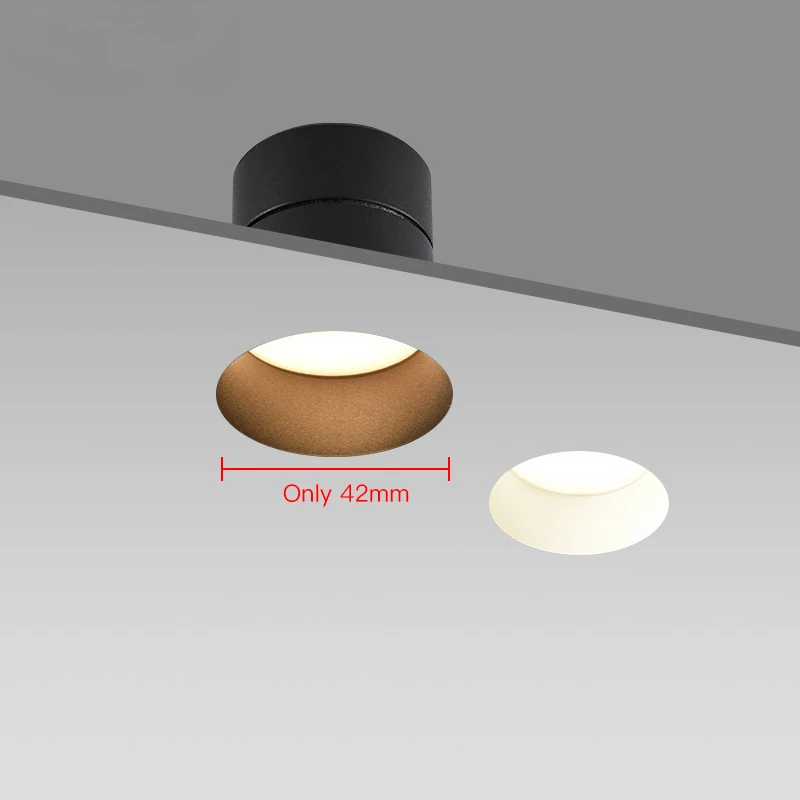 

COOJUN Led Frameless Recessed Downlight 5W Mini Spotlight Wall Washing Lamp Anti-glare White and Black Indoor Lighting 12Pcs/Lot