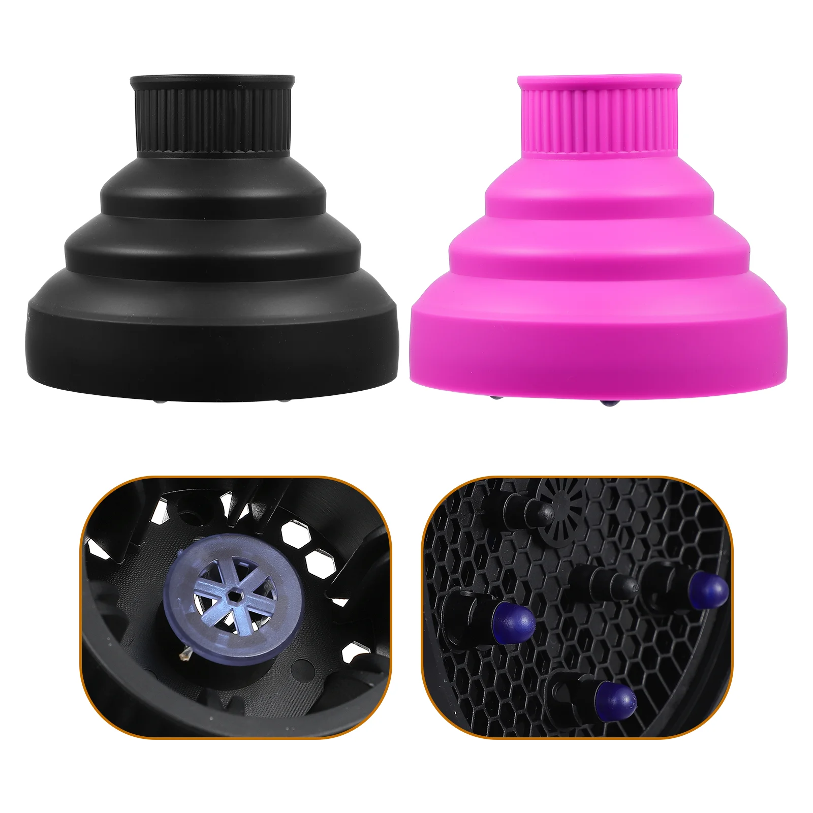 

1 Pair Silicone Hair Dryer Diffusers Portable Folding Hair Blow Diffusers
