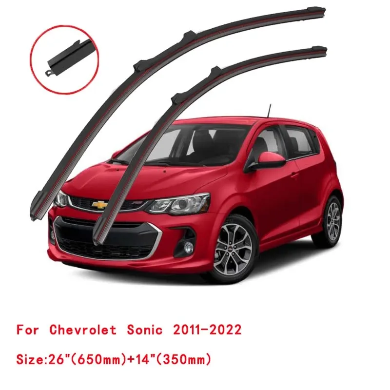 Фото Для Chevrolet Sonic LS LT LTZ Base Sedan Hatchback 4-дверная модель 2016 2018 2020 2021 2022 Двойные резиновые щетки стеклоочистителя №3