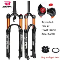 Bolany Magnesium Alloy MTB Bicycle Fork Supension Air 26/27.5/ 29er Inch Mountain Bike 32 RL100mm Fork For A Bicycle Accessories