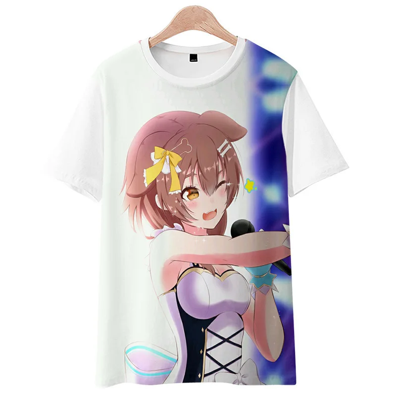 

2022 New Animation Cute Girl Quadratic Alphabet Printed Short Sleeve T-shirt Trend Round Neck