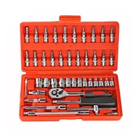 hotsale 46 pieces 14 inch combination socket set ratchet torque wrench set car auto repair hand combo tool a set of keys dn101