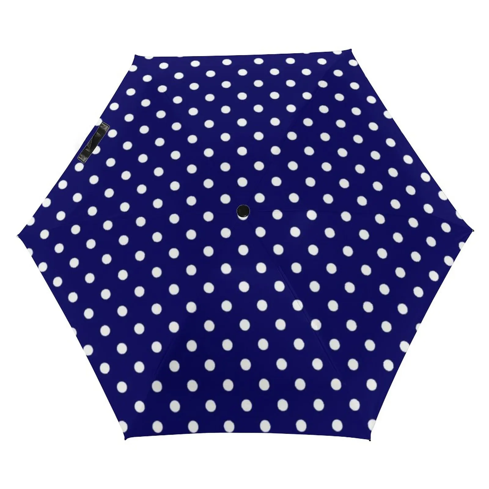 

Blue Polka Dots 5 Fold 6 Ribs Umbrella Vintage Polka Dot UV Protection Pocket Umbrella Mini Umbrellas for Male Female