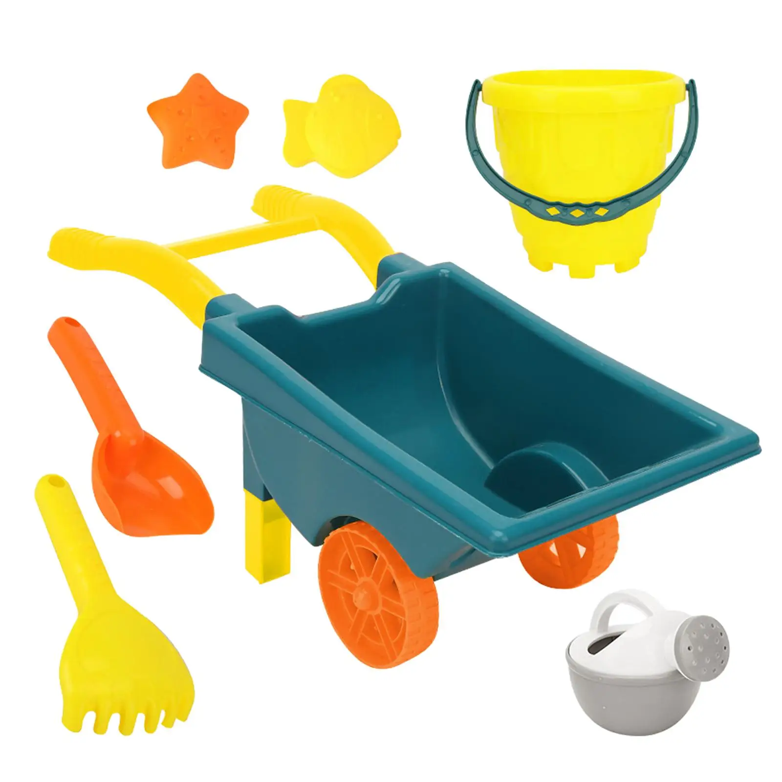

Sand Beach Toy Beach Game Toy Sandpit Toys Play Sand for Seaside Children Trolley YellowBucket