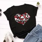 Женские футболки с рождественским принтом колокольчиков, футболка оверсайз с круглым вырезом и коротким рукавом, футболки с графическим принтом, топы из 100% хлопка