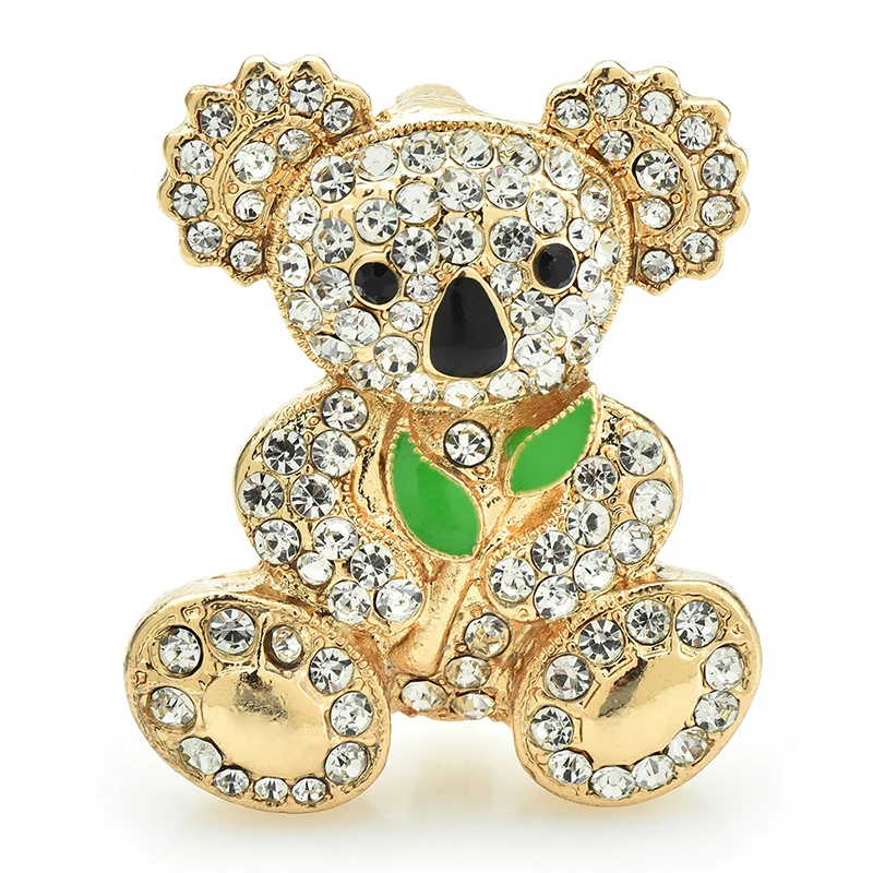 

Wuli&baby Lovely Koala Brooches For Women Unisex Rhinestone Bear Animal Party Casual Brooch Pins Gifts