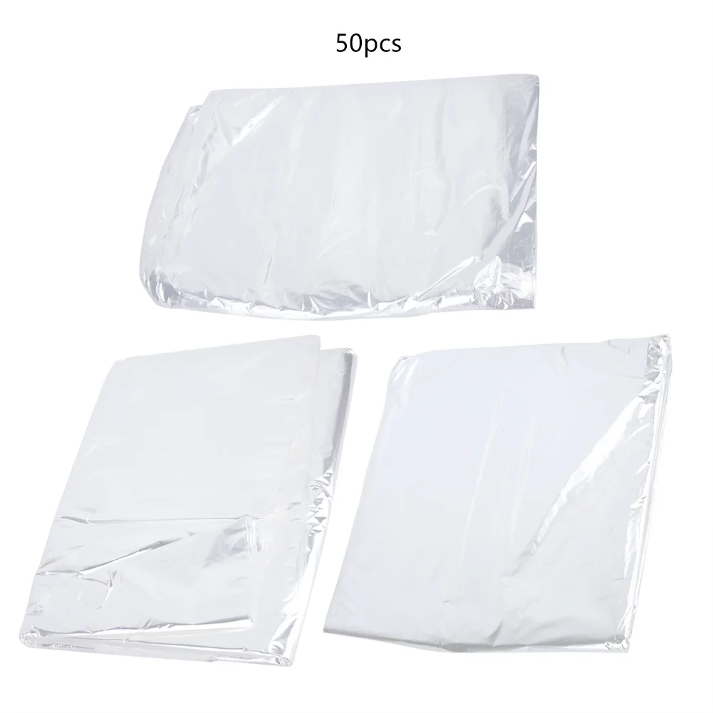 

50Pcs Disposable Dustproof Cloth Cover Bags See-Through Clothes Dust Bags Dry Cleaning Garment Suit Coat Dust Clothing Covers