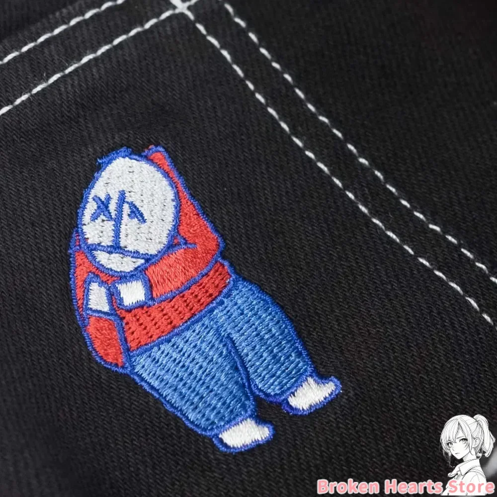 Harajuku 2024 хит продаж джинсовые шорты в стиле хип-хоп спортивные штаны с вышивкой и