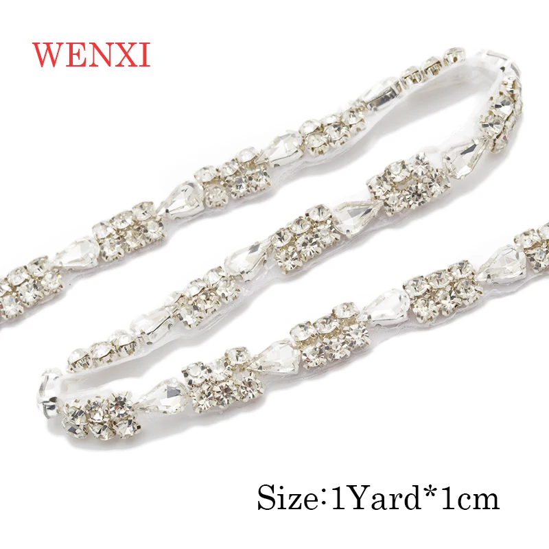 WENXI 5 ярдов свадебное платье Блестящие кристаллы Аппликация аксессуары отделка