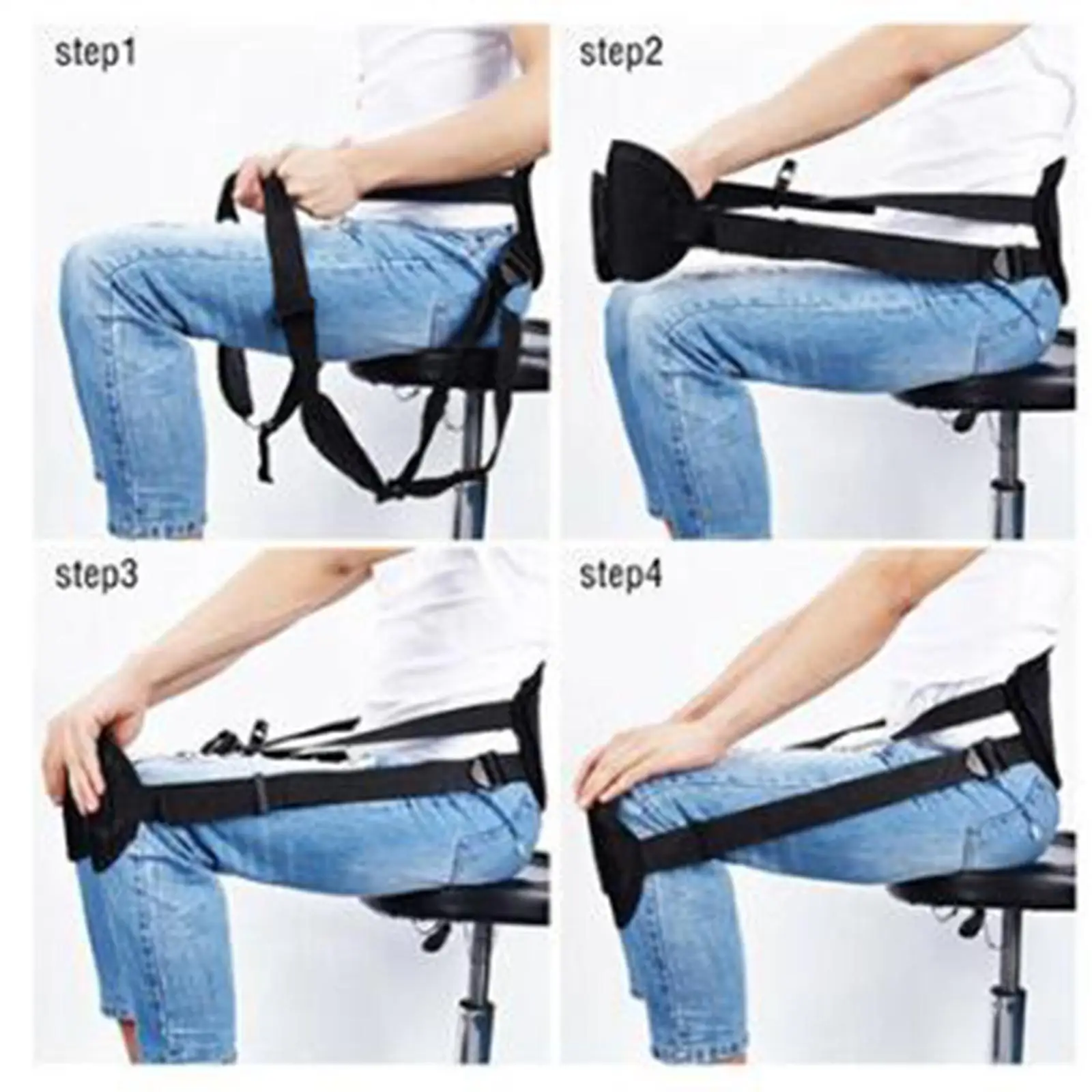 

Lower Back Support Belt Posture Correcting Harness Breathable Lumbar Corrector Back Brace for Lower Back Pain for Men and Women