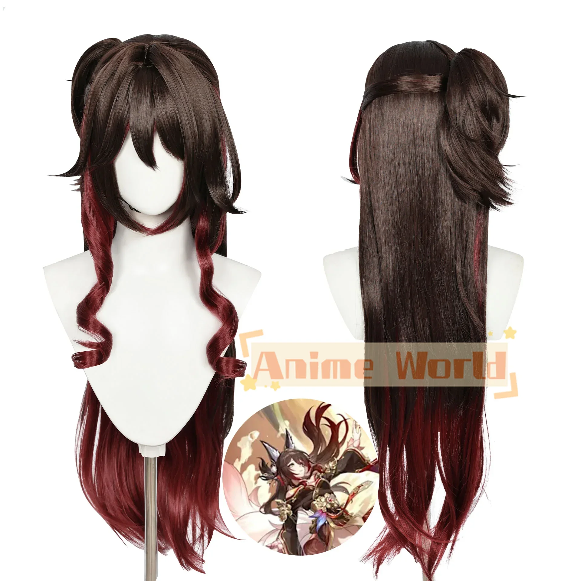 Honkai: Star Rail Tingyun Fugue Cosplay Wig Game Party Wigs+ Cap