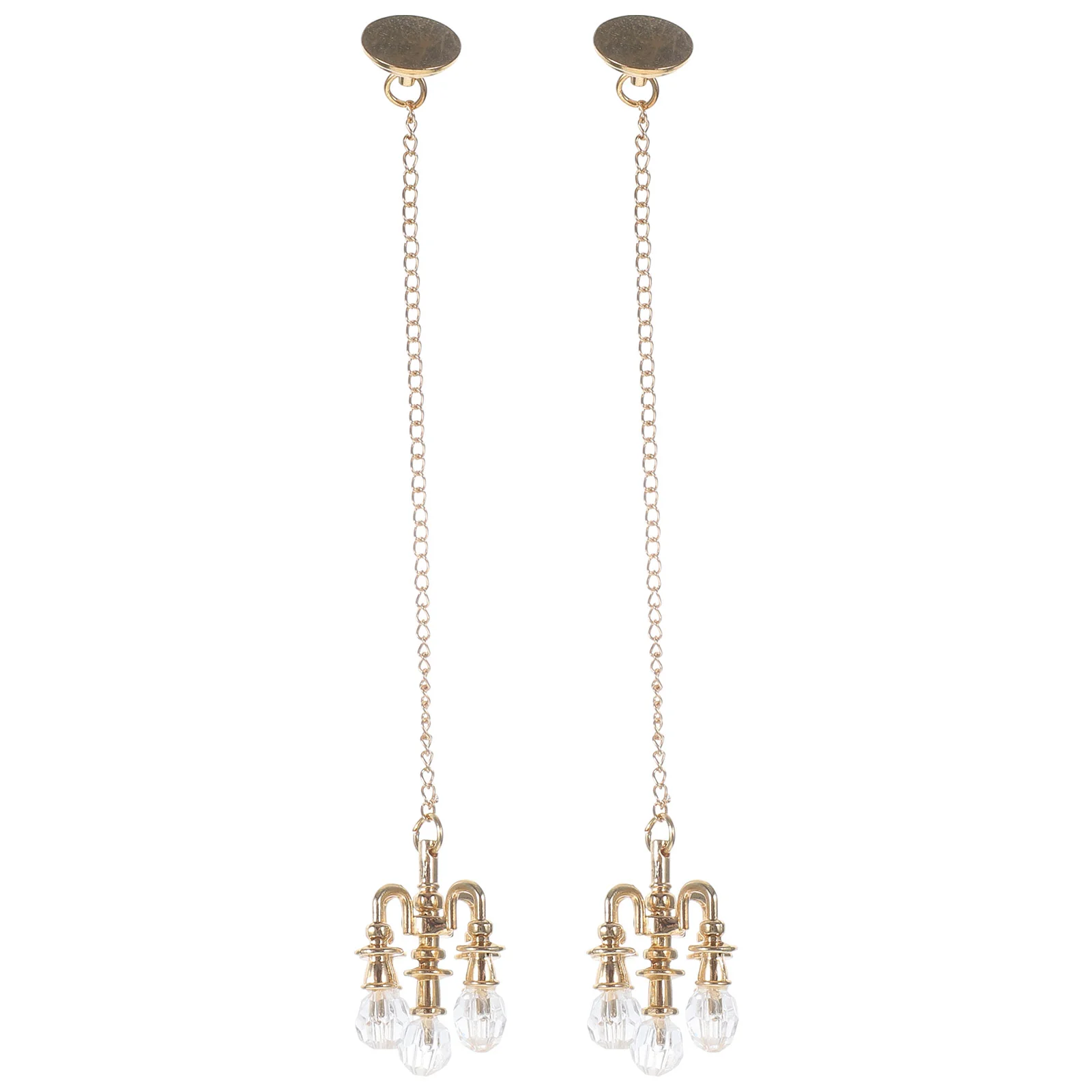 

2 Pcs Chandeliers Light Adornment Mini Ceiling Lamp Prop Alloy Small DIY Hanging Pendant Miniature