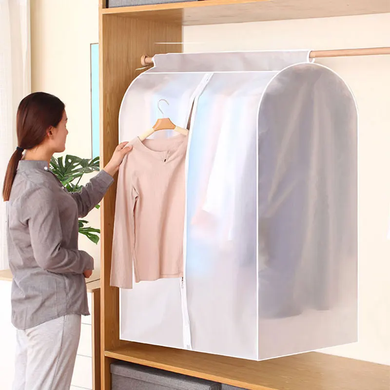 

Relcheer Thickened Transparent Dust Bags Plastic Frosted Household Clothes Dust-proof Suit Jacket Wardrobe Coat Hanging Pouch