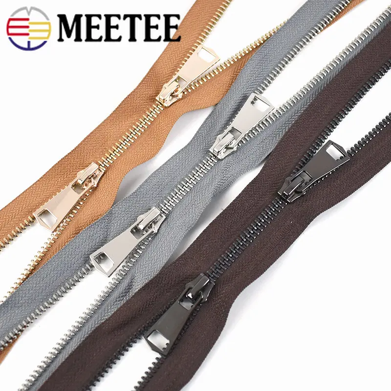 Молнии металлические двойного курсора 5# Meetee 120см с открытым концом, инструменты для шитья DIY, аксессуары для ремонта одежды, пальто, куртки и пошива.