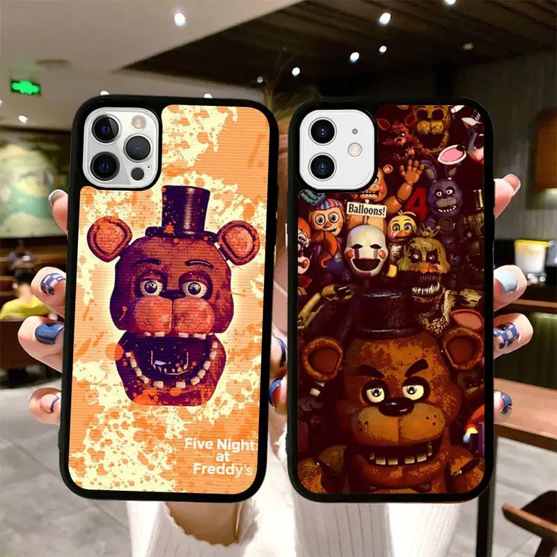 

Five-Nights-At-Freddyss Bear Phone Case for iPhone 14 13 12 11 Pro Max mini 8 7 Plus X SE XR Silicone Hard PC Fundas