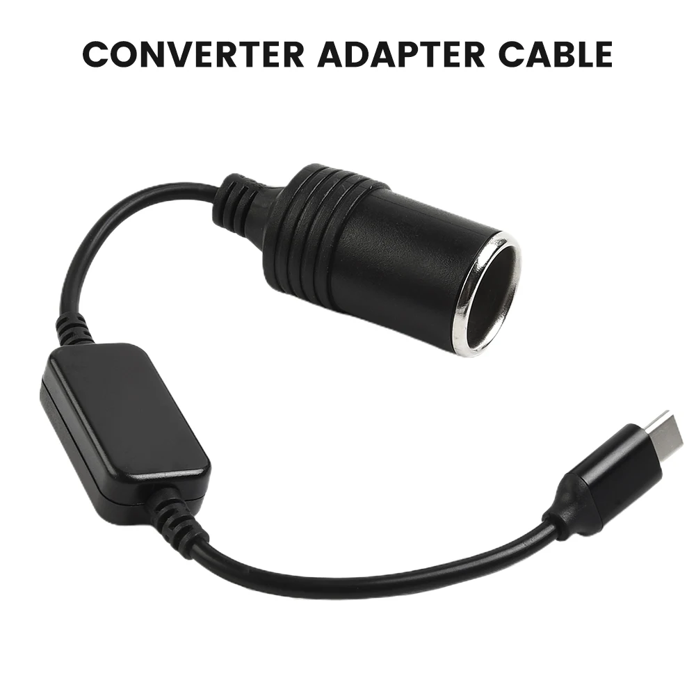 

Adapter Converter Cable Parts Type-C USB Vehicle 1pcs 5V To 12V Accessories Lighter Plug Replacement Practical