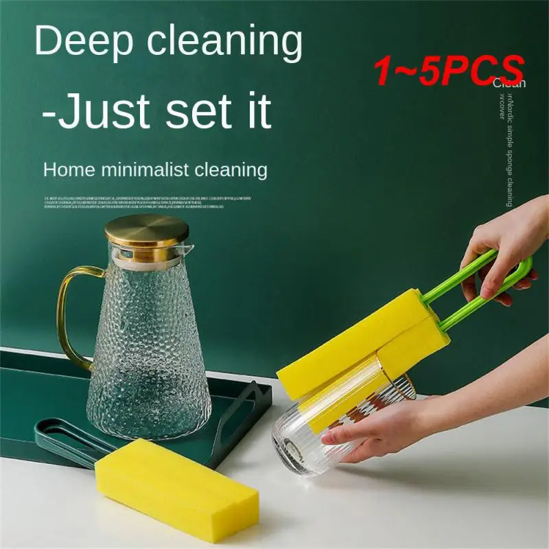 

1~5PCS Bottle Cleaning Brush Halichondria Not Easy To Deformation Easy To Clean Sponge Water Absorption Is Good Cleaning Tools
