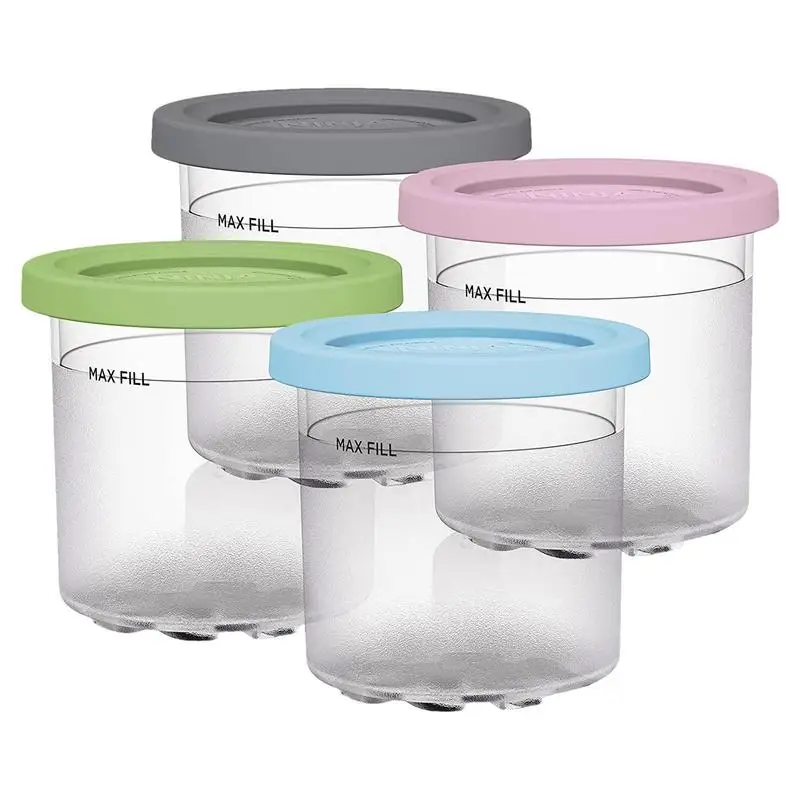 

Ice Cream Maker Container Homemade Ice Cream Cups Food Storage Leak-proof Washable And Reusable Enjoy Gelato Milkshakes And