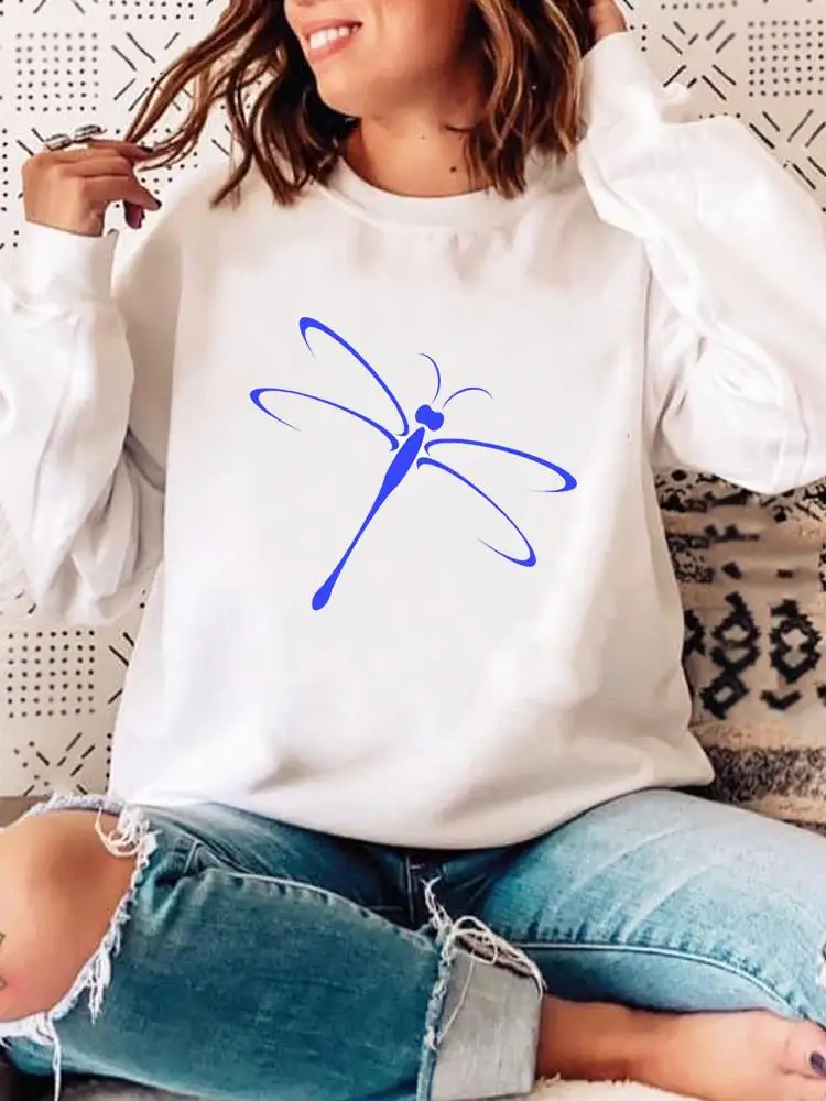 

Clothing Ladies Women Pullovers Fall Autumn Spring Print Dragonfly Lovely Trend Female Hoodies Casual Woman Graphic Sweatshirts