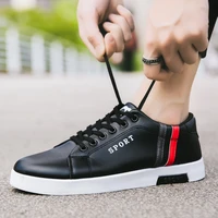 black white mens sneakers mens sports casual shoes fashion pu leather shoes outdoor springautumn comfortable flat sneakers