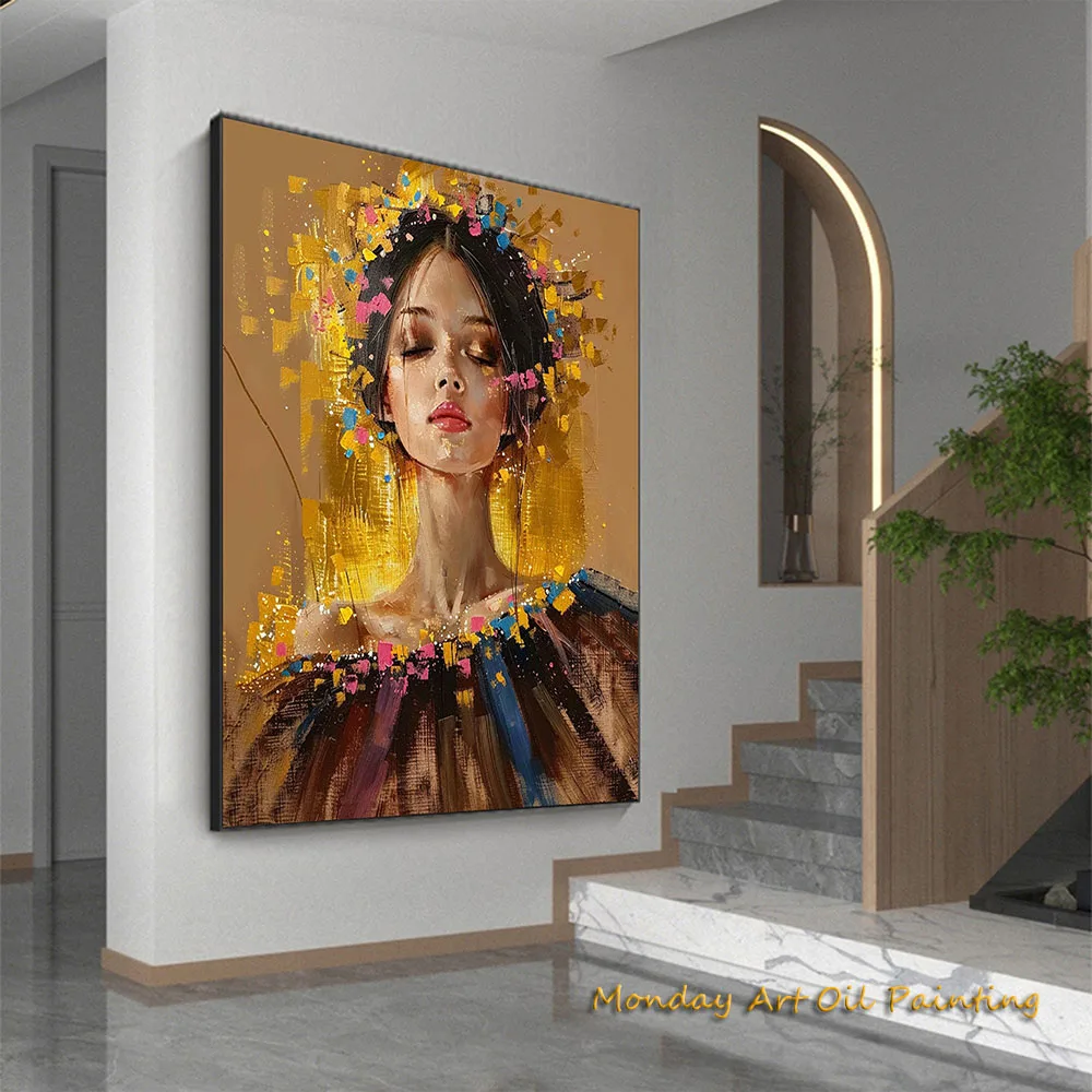 Ручная роспись Портрет женщины картина маслом на холсте оригинальная