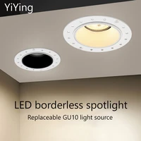 yiying led borderless spotlights recessed round gu10 mr16 bulb spot light 5w 7w downlight 110v 220v lamp for kitchen home indoor