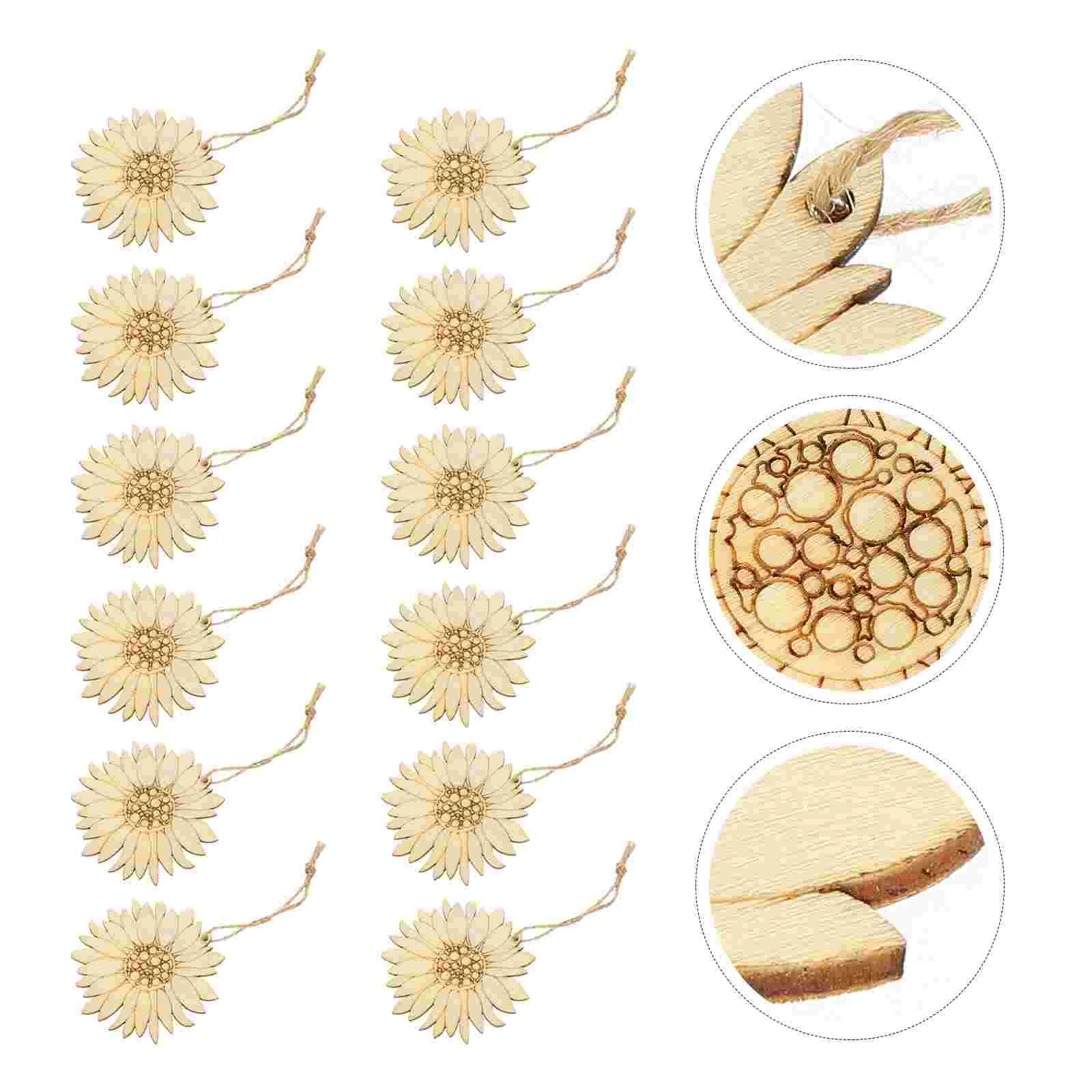 

Flower Wood Wooden Cutouts Unfinished Slices Crafts Painting Ornaments Tag Discs Chips Shape Gift Sunflower Cutout Shaped Diy