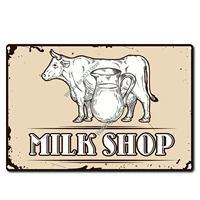 cow milk shop tin sign vintage metal wall decor decoration art mural hanging iron painting for home garden bar kitchen living