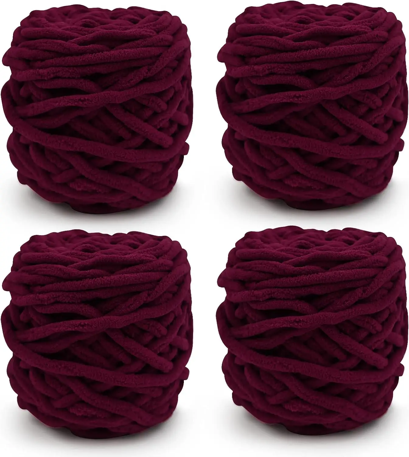 Вязаная шерстяная пряжа 4x100 г смешанные цвета для вязания крючком