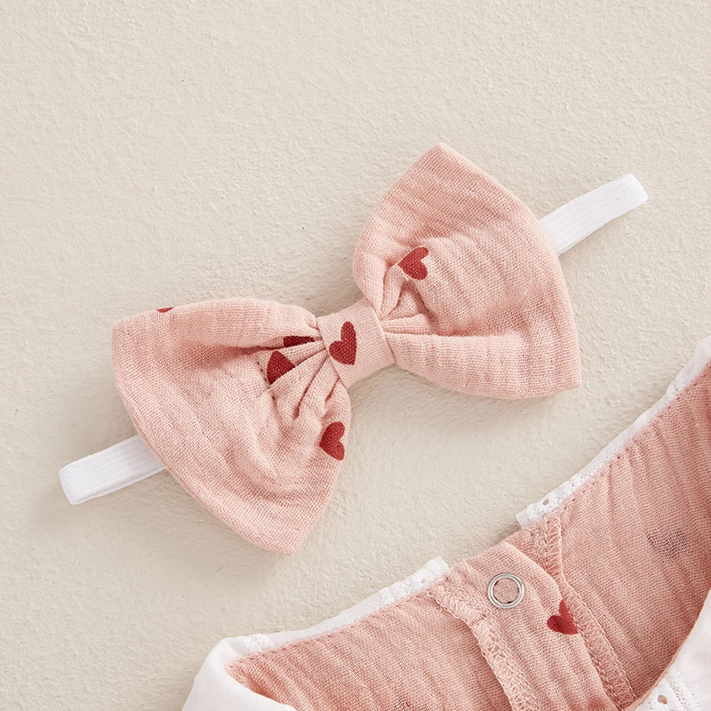 Комбинезон на День святого Валентина для маленьких девочек кружевной кукольный