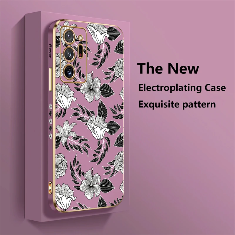 Чехол с цветочным рисунком для Samsung Galaxy Note 20 Ultra 10 Plus Lite 8 9 J4 J7 Pro M54 M14 M62 M53 M33 M32