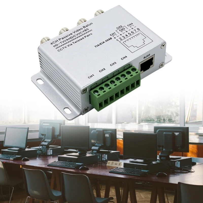 M17B 4-канальный пассивный видеобалун для камер CVI AHD CCTV через витые пары UTP BNC к RJ45