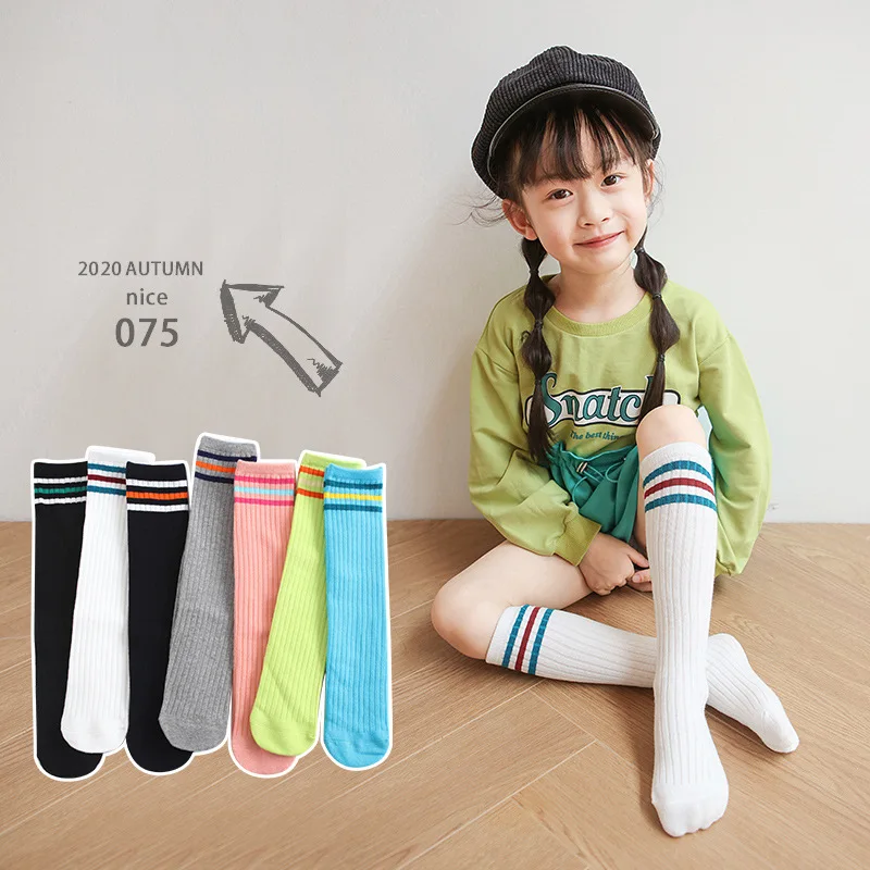 Носки для девочек новинка носки в полоску до колена чулки стиле колледжа с