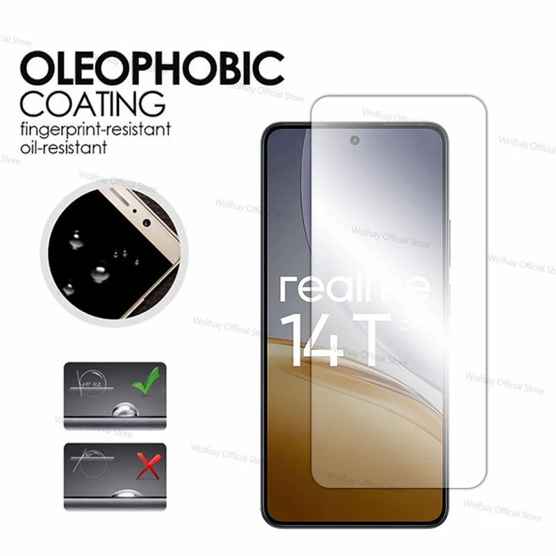Фото Защитная пленка для экрана Realme 14T 5G, 2/4 шт., закаленное стекло Realme 14T 5G, защитная пленка для телефона с полным клеем для Realme 14T 5G №4