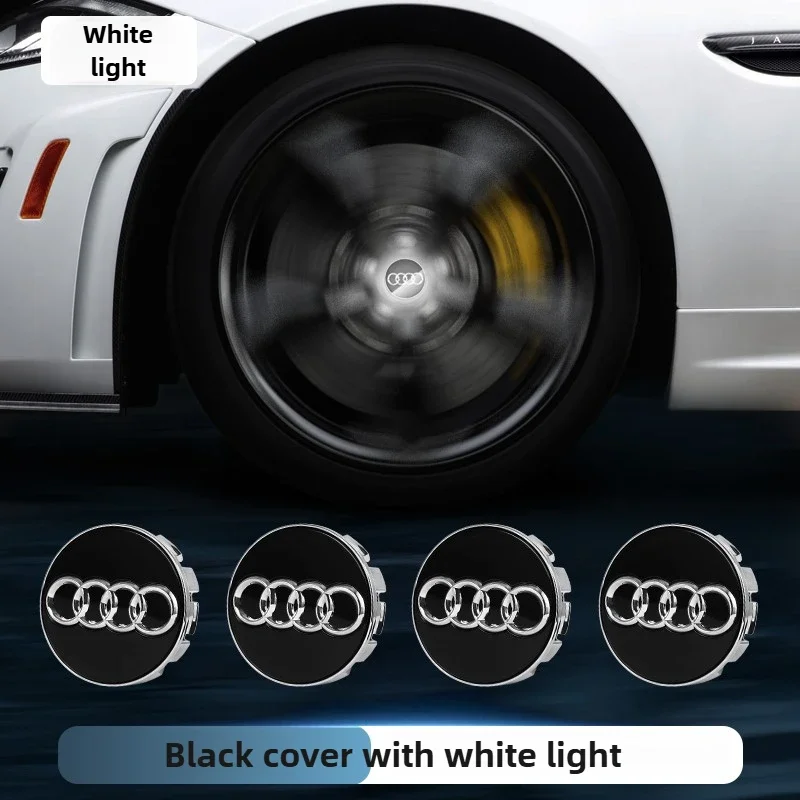

AUDI 4 шт., 61 мм, 68 мм, ступица, светодиодные фонари, крышки автомобильного плавающего освещения, центральные крышки колес, колпаки для AUDI A3 A4 A5 A6 A7 A8 S4 Q7 Q3 Q5