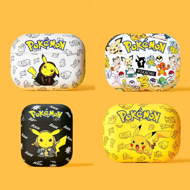 

Bandai Kawaii мультфильм Пикачу Airpods 1/2 защитный чехол Pokemon Apple наушники iPod Pro чехол Беспроводная Bluetooth гарнитура оболочка