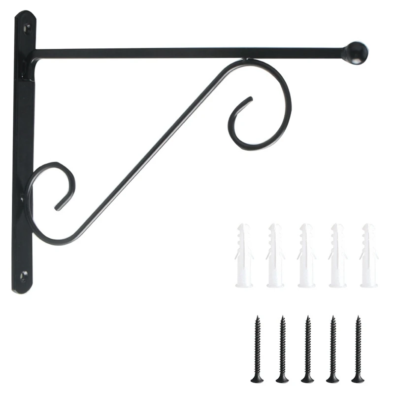 

11.4 Inch Wall Hanging Basket Iron Hanging Plant Stand Decorative Flower Pot Hook for Bird Feeder Lantern Wind Chime