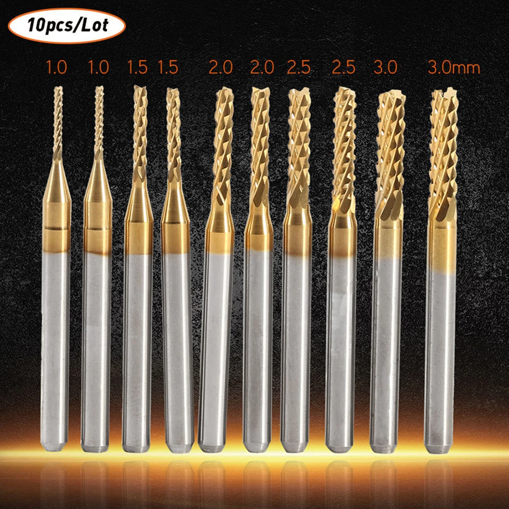 Milling Cutter Router Bit Woodworking 1.0/1.5/2.0/2.5/3.0mm CNC Carbide