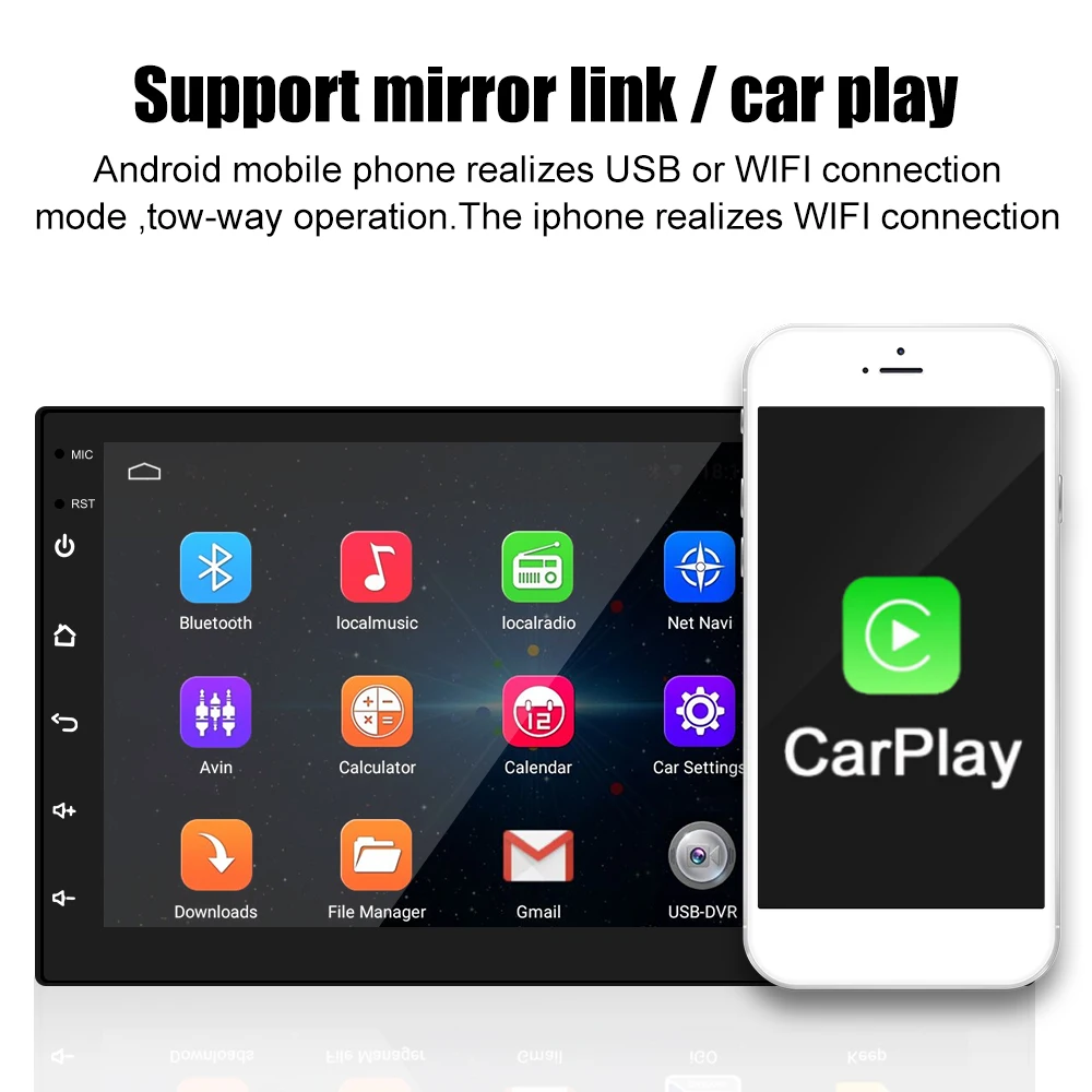 Автомагнитола 2 Din Wi-Fi Bluetooth 1 ГБ/2 ГБ GPS 4 ядра Android 9 0 | Автомобили и мотоциклы