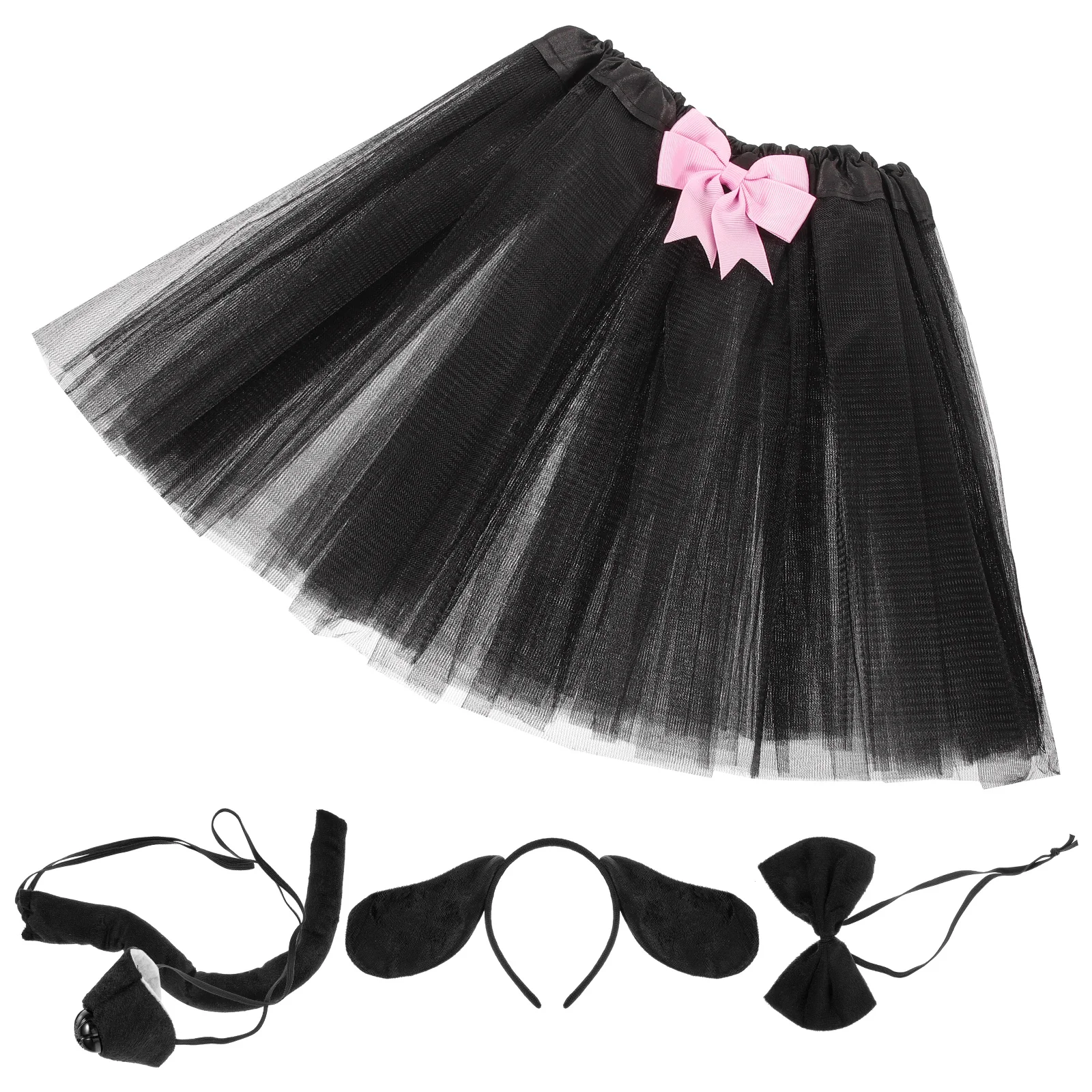 

Puppy Ear Headband Girls Tutu Skirt Dress Dog Tail Costume Bowtie Props Cosplay