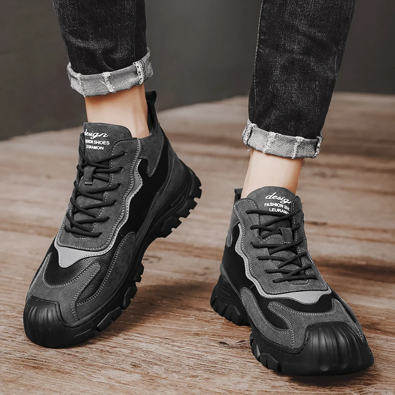 High Quality Men Sport Shoes High Top Sneakers Ankle Boots Male Outdoor Walking Shoes Zapatos Hombre Spring Winter Mens Shoes
