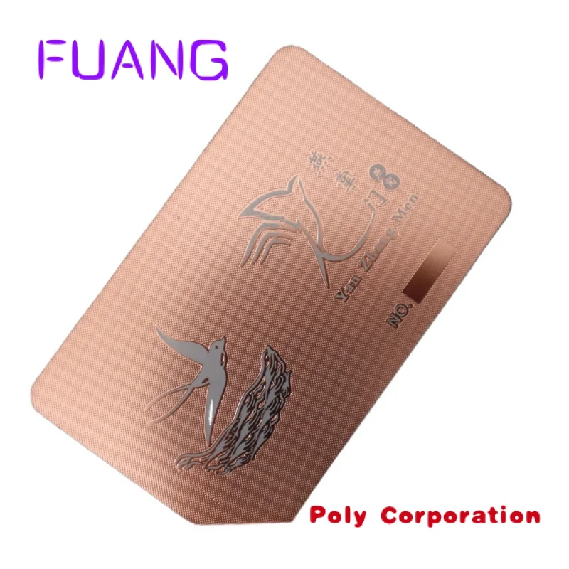 

Cheap Printing Rose Gold Laser Cutting Engraved Name Logo Luxury Stainless Steel Metal Business Card Metal Cards With Nfc