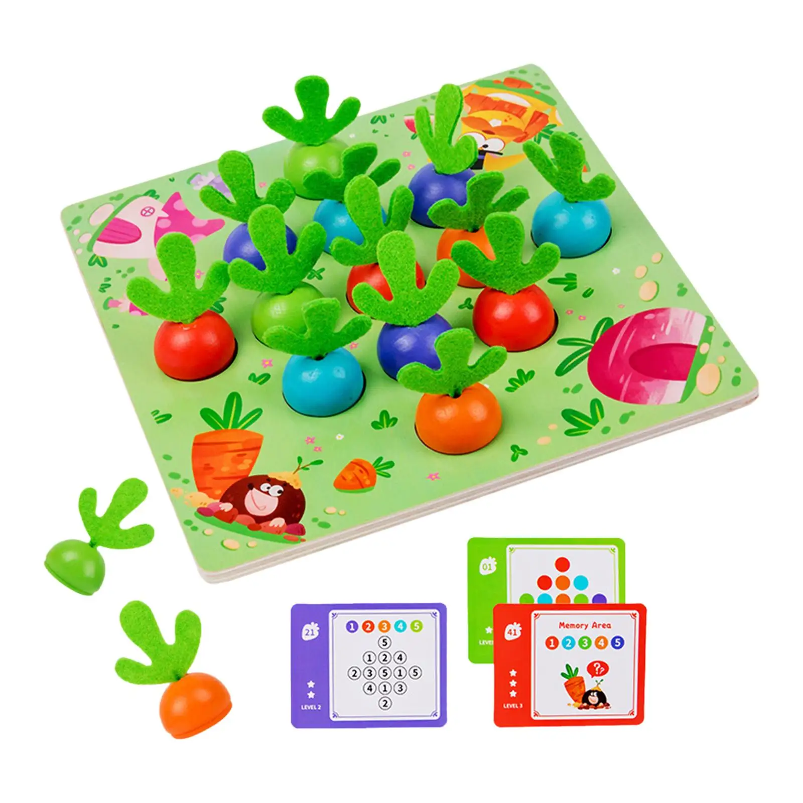 

Educational Carrot Harvest Game Fine Motor Skill Color Memory Sorting Garden