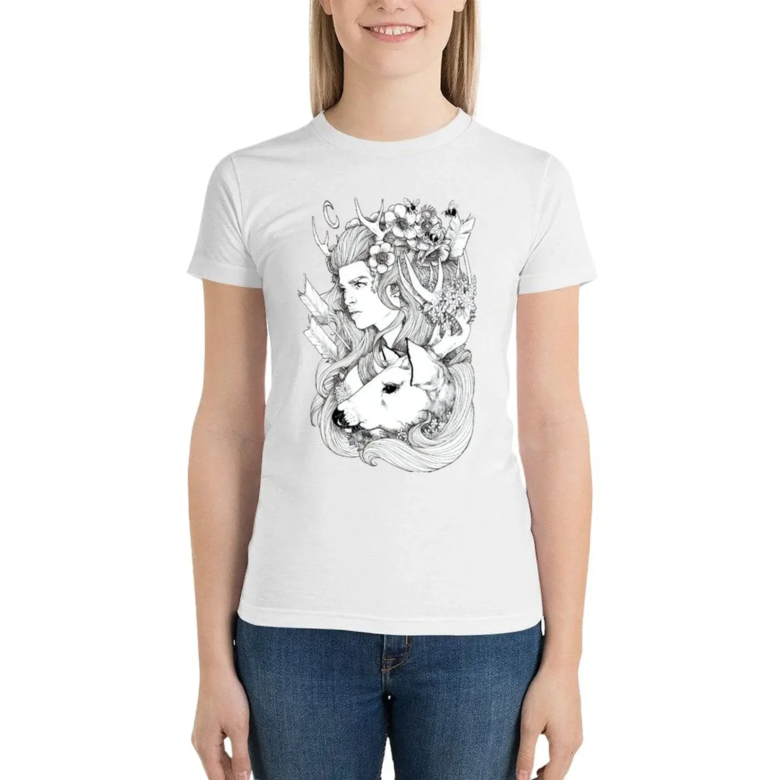 Футболка греческой богини Artemis женская одежда большого размера в Корейском стиле