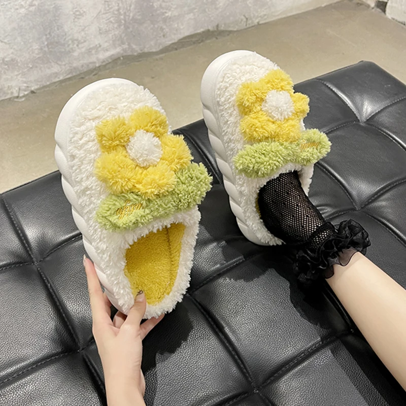 

Тапки женские зимние на платформе, с плюшевой подкладкой