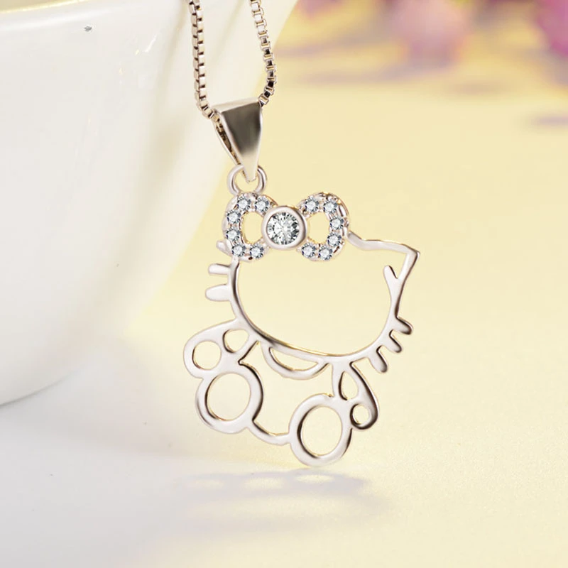 

Ожерелье с посеребренным кулоном «Hello Kitty» из нержавеющей стали