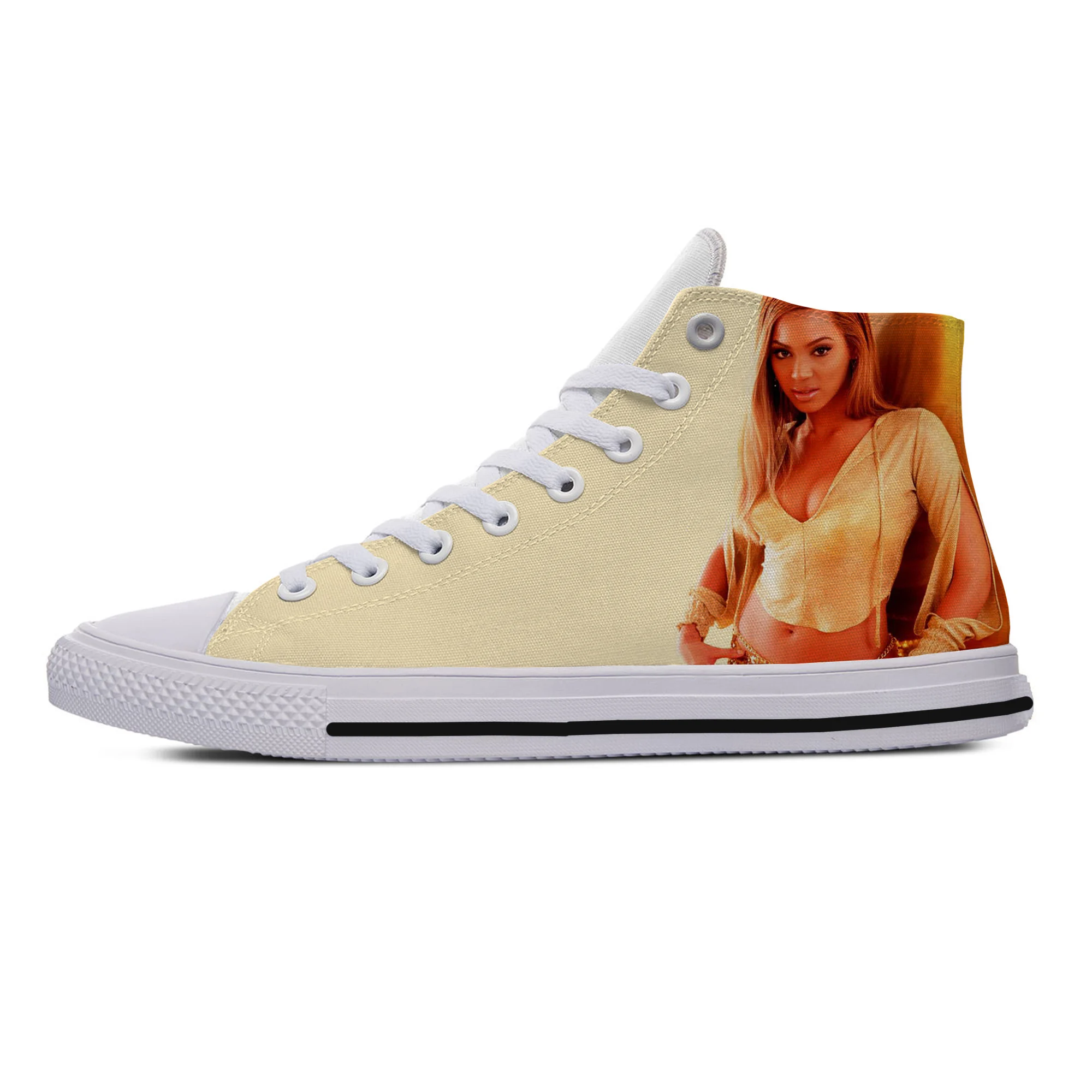 

Hot Cool Summer Tops Popular Singer Beyonce Shoes Men Women Breathable Comfortable Lightweight Canvas Shoes High Top Board Shoes
